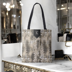 Bolsa Tote Impressão em animais Trendy Snakeskin com seu Mon