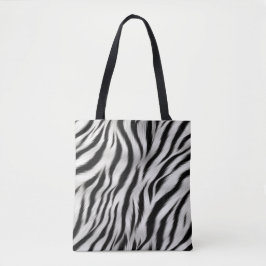 Bolsa Tote Impressão em Safari - Impressão em Zebra Branca Ne
