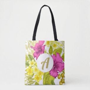 Bolsa Tote Impressão Floral Colorida com Monograma