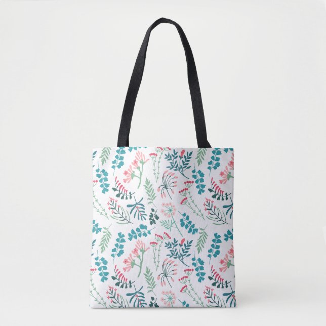 Bolsa Tote Impressão Floral Moderno (Frente)