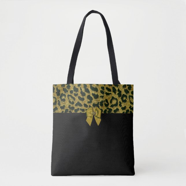 Bolsa Tote Impressão Leopardo e Arco com Mel (Frente)