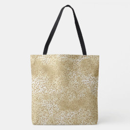Bolsa Tote Impressão Leopardo Glitter Dourada   