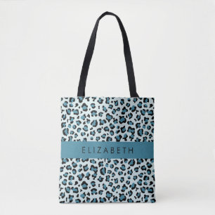Bolsa Tote Impressão Leopardo, Manchas, Leopardo Azul, Seu No