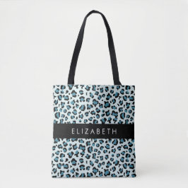 Bolsa Tote Impressão Leopardo, Manchas, Leopardo Azul, Seu No