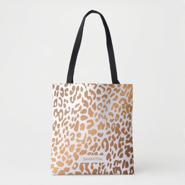 Bolsa Tote Impressão Leopardo ouro (Frente)