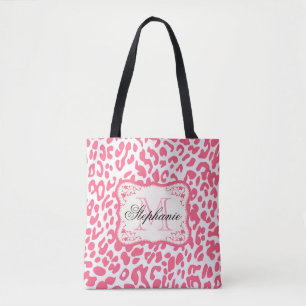 Bolsa Tote Impressão Leopardo Rosa
