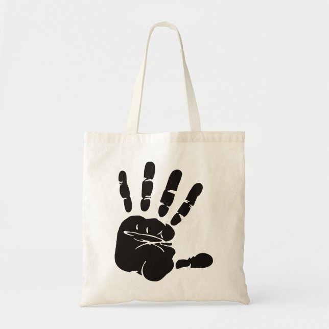 Bolsa Tote Impressão Mão Preta (Frente)