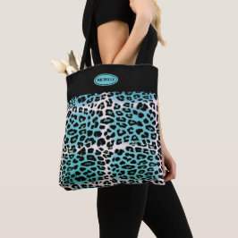 Bolsa Tote Impressão na moda Azul-Leopardo Personalizada
