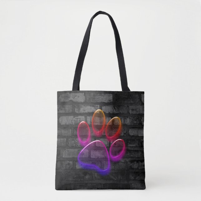 Bolsa Tote Impressão Neon Paw No Brick (Frente)