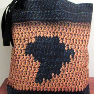 Bolsa Tote Impressão original do Crochet da textura do mapa
