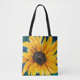 Bolsa Tote Impressão original do girassol na sacola