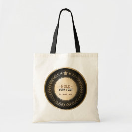 Bolsa Tote IMPRESSÃO PERSONALIZADO MEDAL Dourado #1 Campeão E