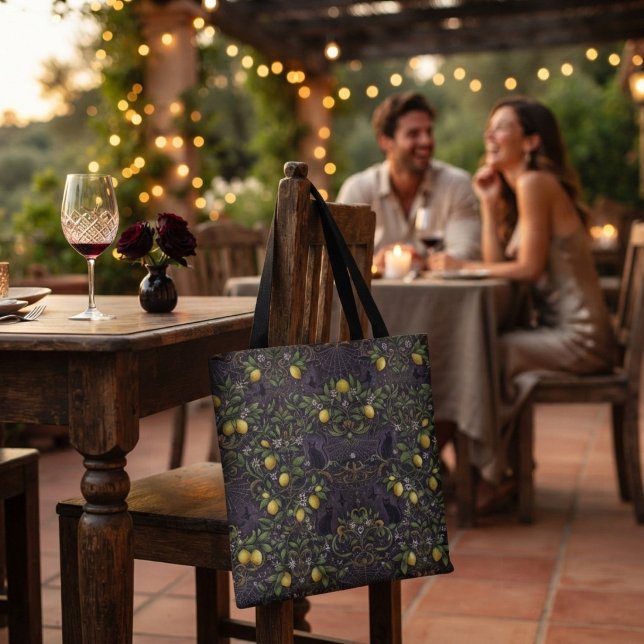 Bolsa Tote Impressão Total Limão Gótico Halloween (Criador carregado)
