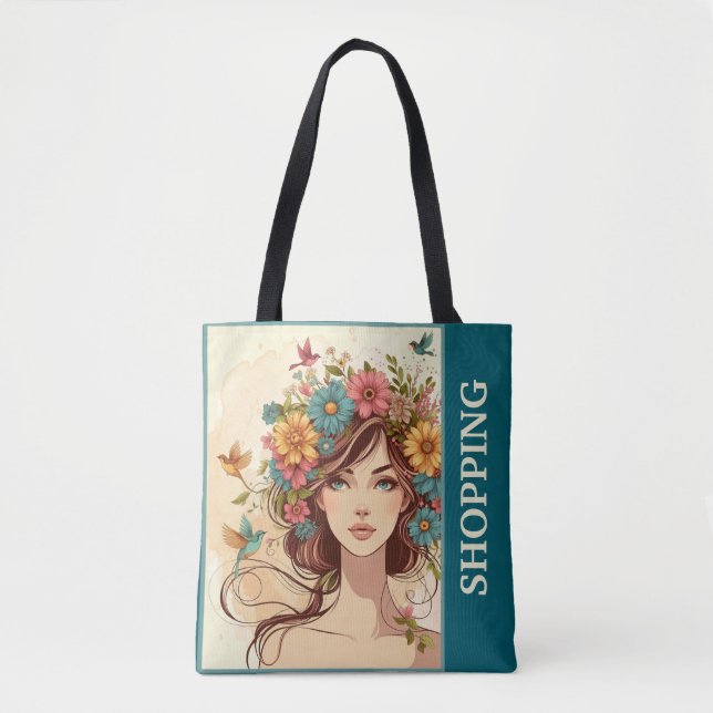 Bolsa Tote Impressão Var05 de Arte de Bolas (Frente)