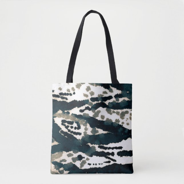 Bolsa Tote Impressão Zebra envelhecida. Cinza Zebra Rough Imp (Frente)