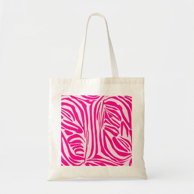 Bolsa Tote Impressão zebra rosa (Frente)