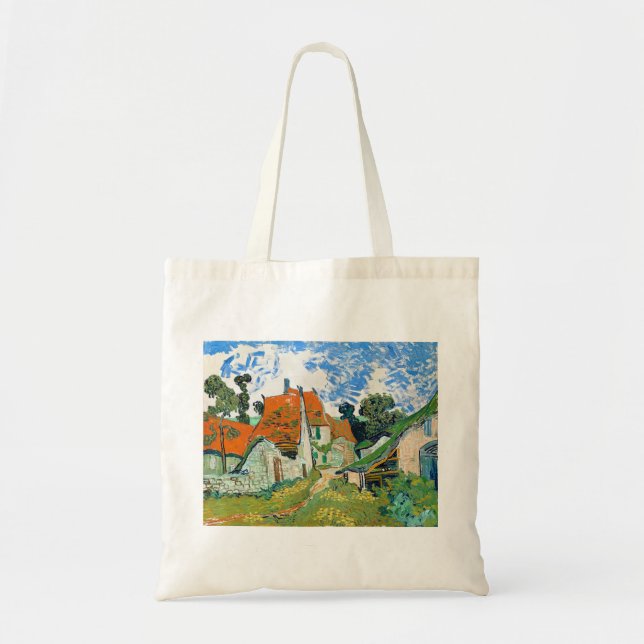 Bolsa Tote Impressionismo Vincent Van Gogh Street em Auvers (Frente)
