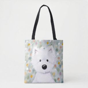 Bolsa Tote Impressões de KiniArt Fluffy Westie