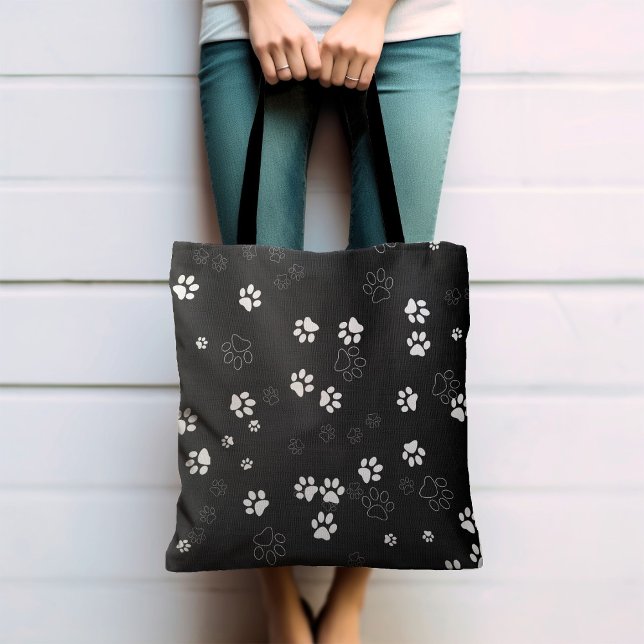 Bolsa Tote Impressões de pata de animais de estimação (Criador carregado)