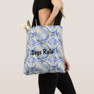 Bolsa Tote Impressões de Pata de Cachorro Azul