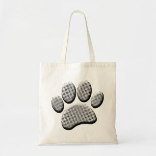 Bolsa Tote Impressões de pata de cãozinho do Newsprint