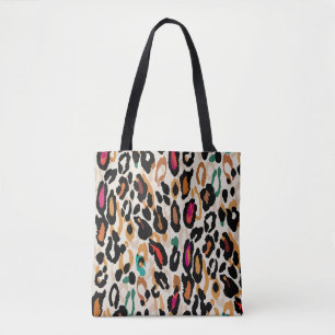 Bolsa Tote Impressões nefastas vívidas de animais leopardo