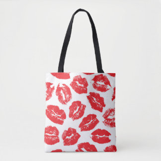 Bolsa Tote Imprint Kiss Red Lábios: Vintage sem costura