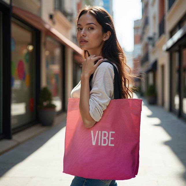 Bolsa Tote Impulso Sunset - Magenta Coral Vibrante (Sunset Pulse Tote. Vibrant coral magenta gradient for a dynamic everyday VIBE.)