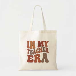 Bolsa Tote In My Teacher Era Retro Wavy Typography