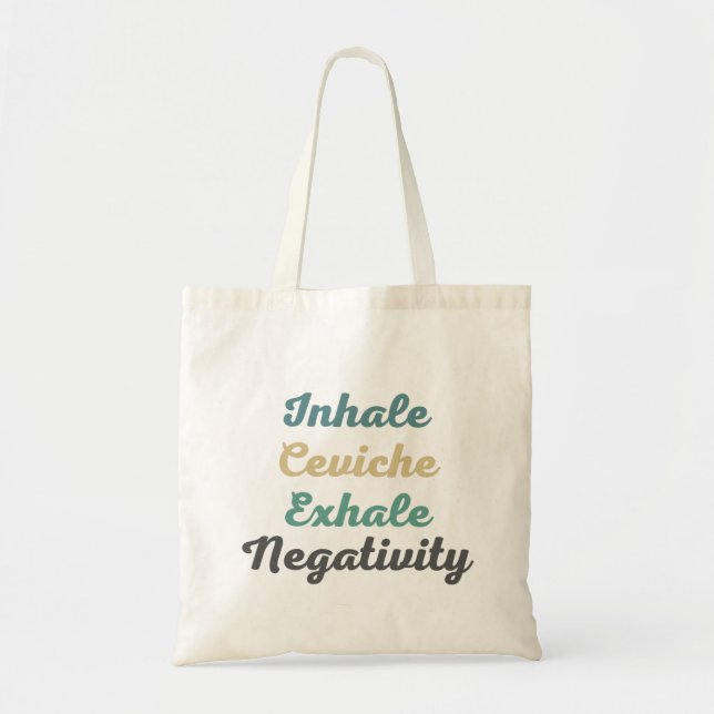 Bolsa Tote Inalar Ceviche Exalar Saco de Compras de Negativid (Frente)