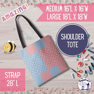 Bolsa Tote Inclinação do país rosa e azul