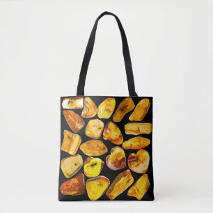 Bolsa Tote Inclusões de pedra ambarinas