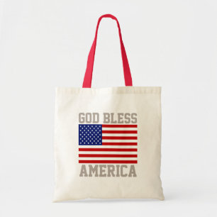 Bolsa Tote Incrível bandeira Americana do Deus abençoe Patrió