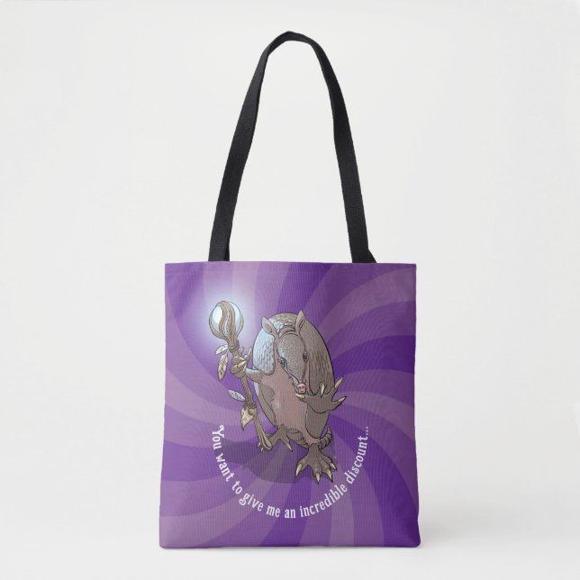 Bolsa Tote Incrível Desconto Hiponético Funny Armadillo (Frente)