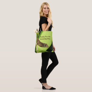 Bolsa Tote Incrível Positividade do Gecko Marrom Tropical Dia