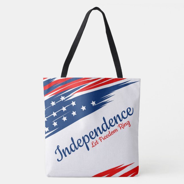 Bolsa Tote Independência Deixar a liberdade tocar toalha (Frente)