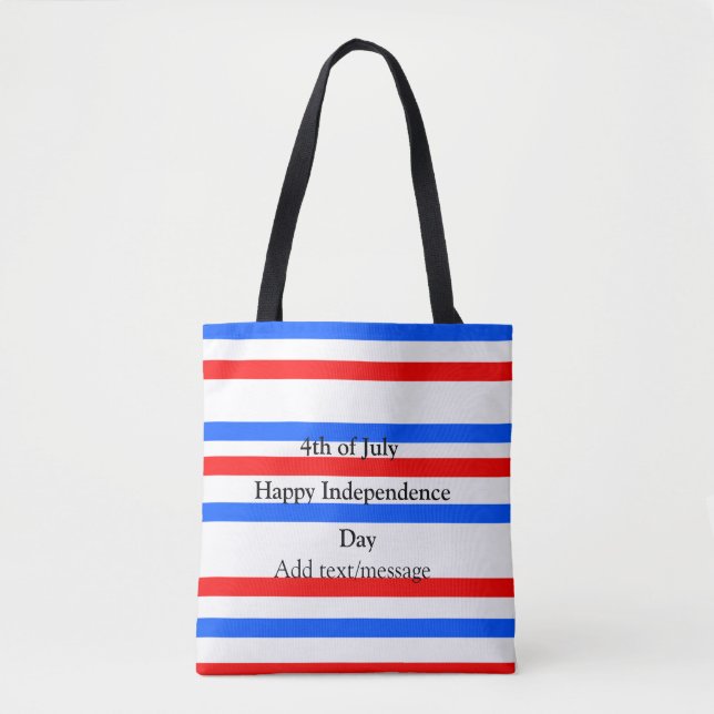 Bolsa Tote Independência do azul vermelho Dia 4 de julho (Frente)