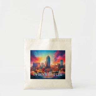 Bolsa Tote Indianapolis Skyline Abstrato Art