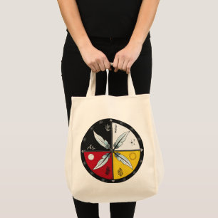 Bolsa Tote Indígenas redondo de Mandala em roda médica