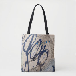 Bolsa Tote Índigo Bege Abstrato Cinza