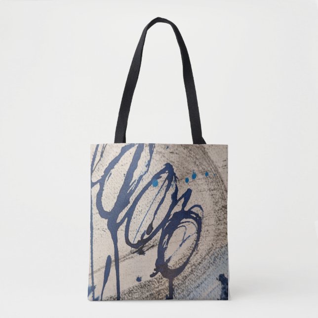 Bolsa Tote Índigo Bege Abstrato Cinza (Frente)