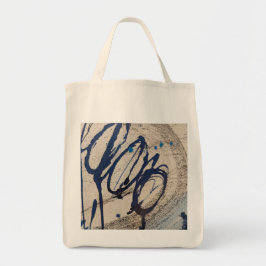 Bolsa Tote Índigo e Bege Abstratos