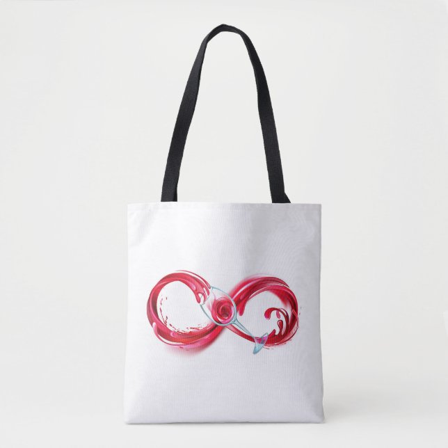 Bolsa Tote Infinidade com vinho tinto (Frente)