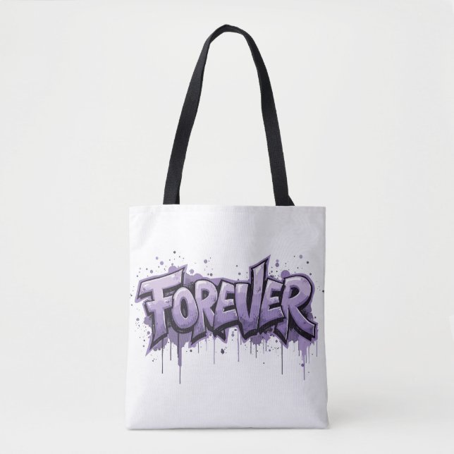 Bolsa Tote Infinidade de Lavanda de grafite "FOREVER" (Frente)