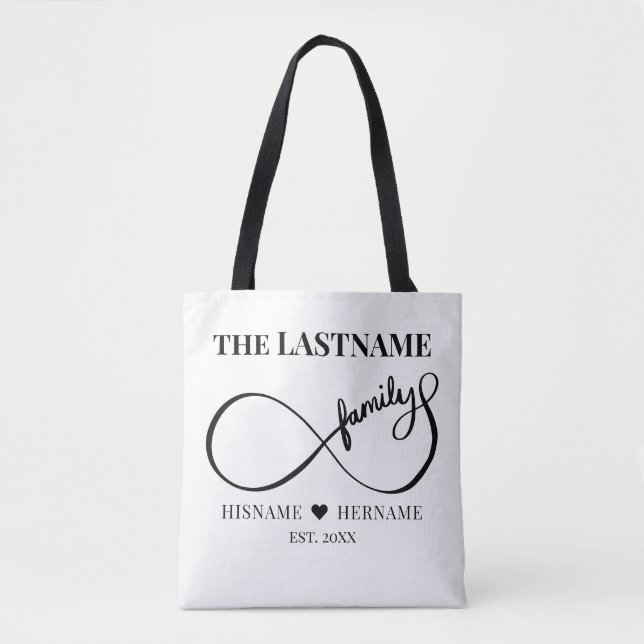 Bolsa Tote Infinity Personalized Family Name e Est. Data (Frente)