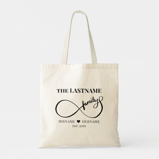 Bolsa Tote Infinity Personalized Family Name e Est. Data (Verso)