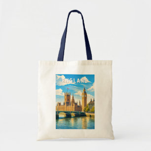 Bolsa Tote Inglaterra Reino Unido Ilustração Viagem Arte
