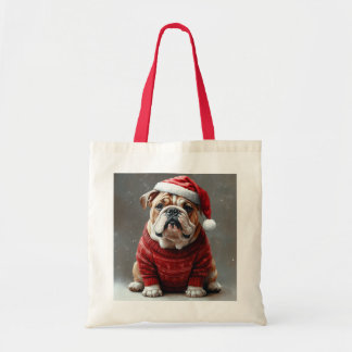 Bolsa Tote Inglês Buldogue Christmas