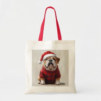 Bolsa Tote Inglês Buldogue Christmas