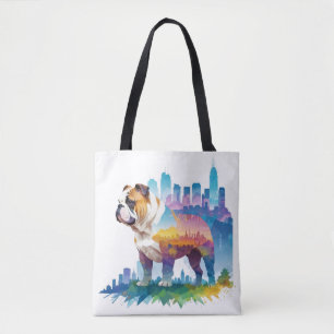 Bolsa Tote Inglês Buldogue Vintage Animal Nature Environment